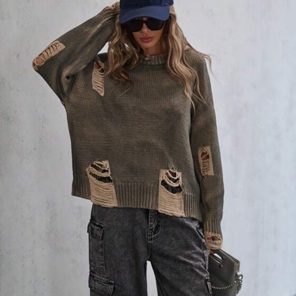 Distressed Oversized Sweater. - Picture 8 of 16